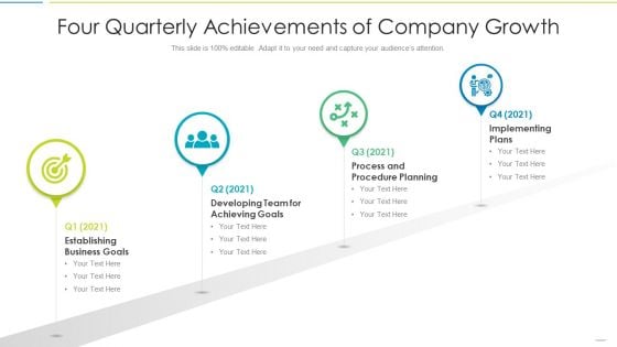 Four Quarterly Achievements Of Company Growth Download PDF