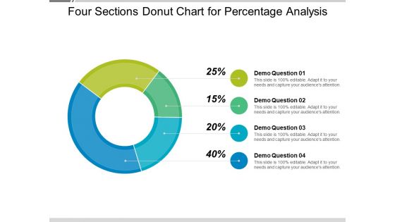 Four Sections Donut Chart For Percentage Analysis Ppt PowerPoint Presentation Styles Portrait PDF