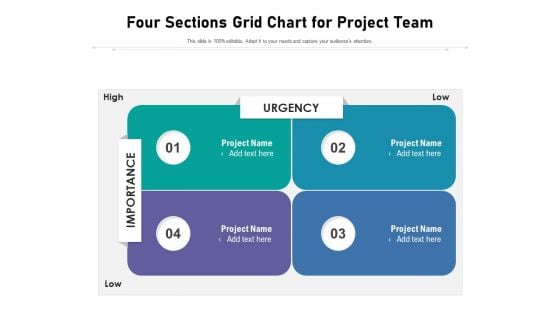 Four Sections Grid Chart For Project Team Ppt PowerPoint Presentation File Slide Portrait PDF