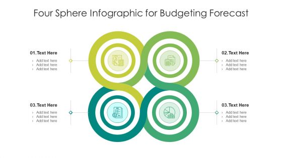 Four Sphere Infographic For Budgeting Forecast Ppt PowerPoint Presentation Pictures Show PDF