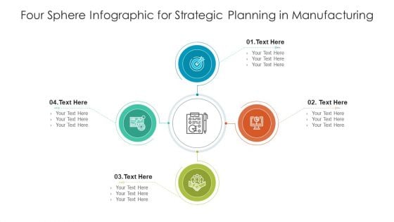 Four Sphere Infographic For Strategic Planning In Manufacturing Ppt PowerPoint Presentation Infographic Template Designs PDF