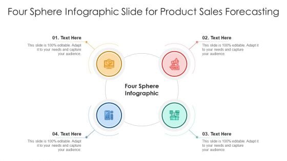 Four Sphere Infographic Slide For Product Sales Forecasting Ppt PowerPoint Presentation Inspiration Picture PDF