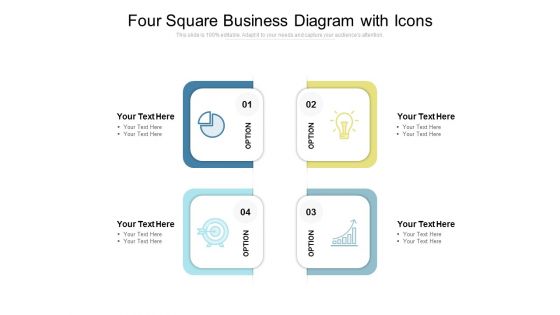 Four Square Business Diagram With Icons Ppt PowerPoint Presentation Layouts Demonstration