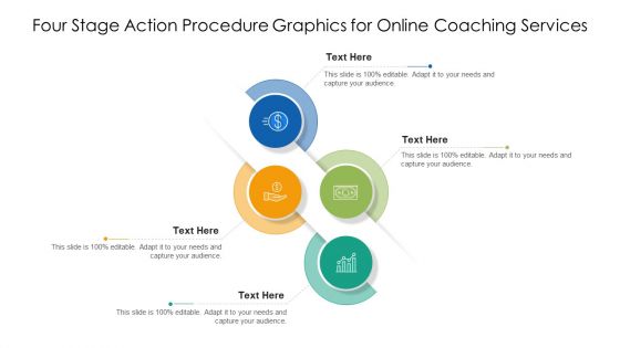 Four Stage Action Procedure Graphics For Online Coaching Services Themes PDF