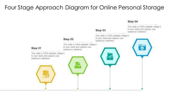 Four Stage Approach Diagram For Online Personal Storage Ppt PowerPoint Presentation Gallery Templates PDF