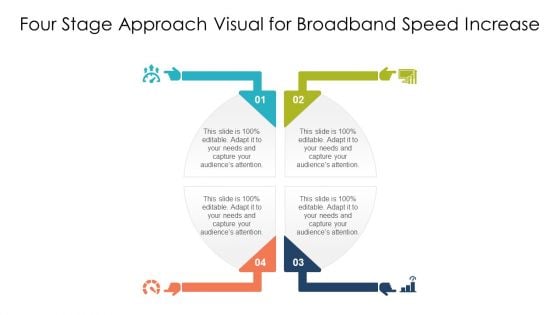 Four Stage Approach Visual For Broadband Speed Increase Ppt PowerPoint Presentation File Shapes PDF