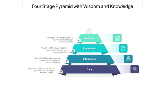 Four Stage Pyramid With Wisdom And Knowledge Ppt PowerPoint Presentation Ideas Graphic Images