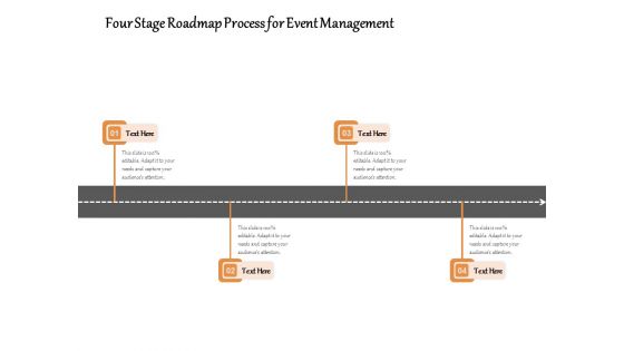 Four Stage Roadmap Process For Event Management Ppt PowerPoint Presentation Icon Pictures PDF