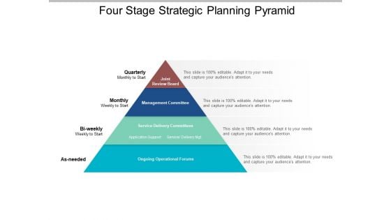 Four Stage Strategic Planning Pyramid Ppt PowerPoint Presentation Pictures Ideas