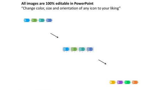 Four Staged Arrow Tags And Icons Powerpoint Template