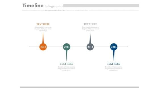 Four Staged Business Vision Timeline Powerpoint Slides