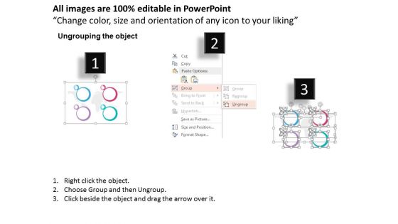 Four Staged Circle Text Box Diagram Powerpoint Template