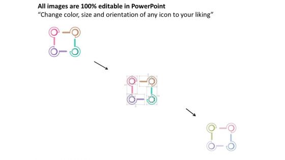 Four Staged Circle With Business Icons Powerpoint Template