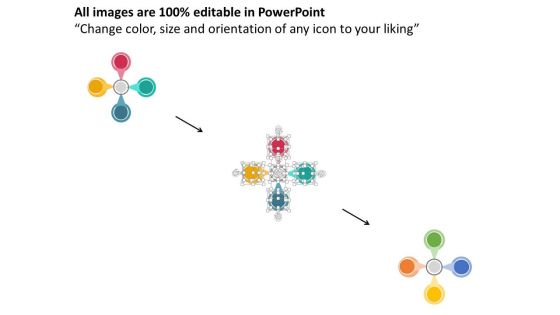 Four Staged Circular Process Flow Chart Powerpoint Template Slide02