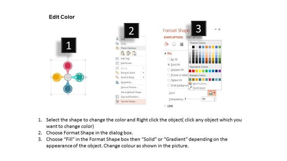 Four Staged Circular Process Flow Chart Powerpoint Template Slide04
