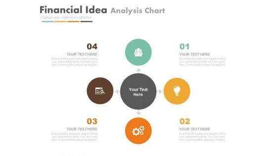 Four Staged Hub And Spokes Diagram Powerpoint Template