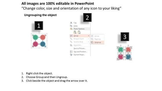 Four Staged Interconnected Circles With Icons Powerpoint Templates