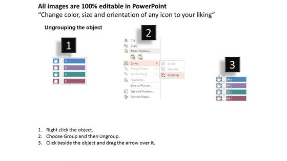 Four Staged Numeric Banners Icons Diagram Powerpoint Template