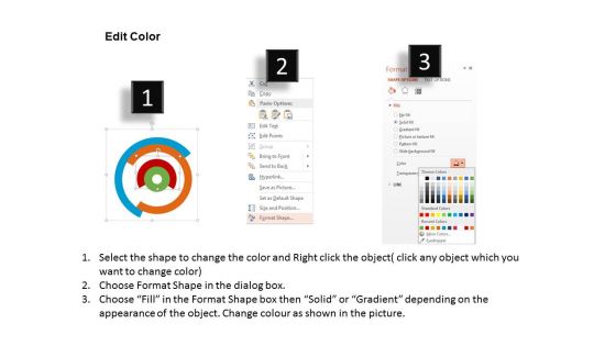 Four Staged Pie Chart With Icons Powerpoint Templates