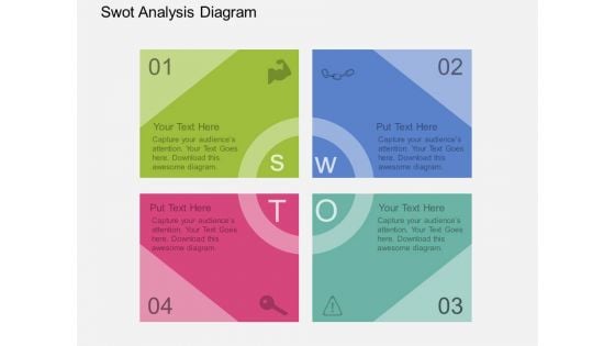 Four Staged Swot Analysis Diagram Powerpoint Template