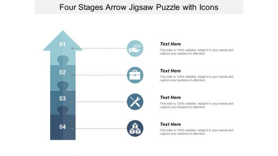 Four Stages Arrow Jigsaw Puzzle With Icons Ppt PowerPoint Presentation Ideas Sample Four Stages Arrow Jigsaw Puzzle With Icons Ppt PowerPoint Presentation Ideas Sample