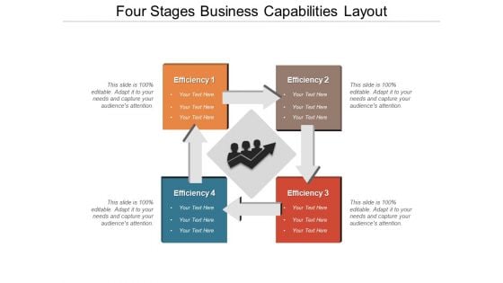 Four Stages Business Capabilities Layout Ppt PowerPoint Presentation File Model PDF