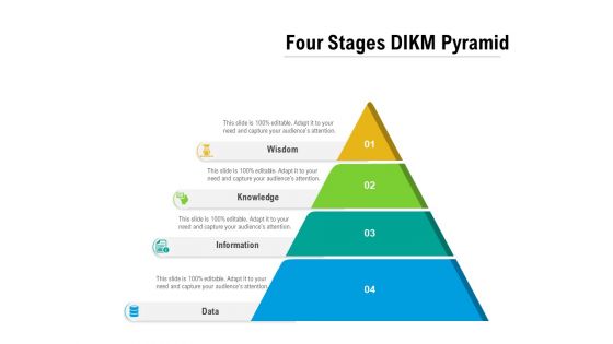 Four Stages DIKM Pyramid Ppt PowerPoint Presentation Inspiration Example Introduction PDF