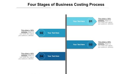 Four Stages Of Business Costing Process Ppt PowerPoint Presentation Styles Inspiration PDF