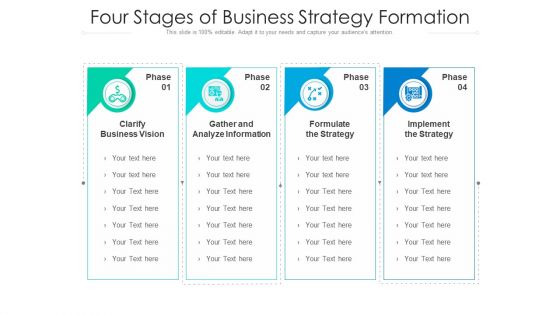 Four Stages Of Business Strategy Formation Ppt PowerPoint Presentation Gallery Background PDF Four Stages Of Business Strategy Formation Ppt PowerPoint Presentation Gallery Background PDF