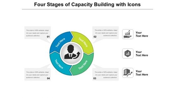 Four Stages Of Capacity Building With Icons Ppt PowerPoint Presentation Show Example Topics PDF