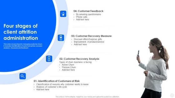 Four Stages Of Client Attrition Administration Graphics PDF