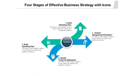 Four Stages Of Effective Business Strategy With Icons Ppt PowerPoint Presentation Infographic Template Gridlines PDF