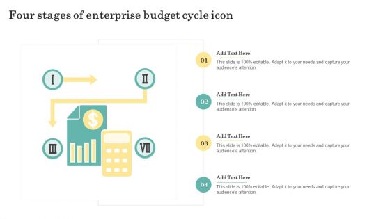 Four Stages Of Enterprise Budget Cycle Icon Information PDF
