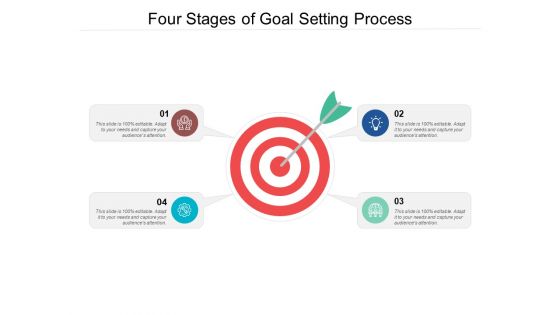 Four Stages Of Goal Setting Process Ppt PowerPoint Presentation Ideas Master Slide