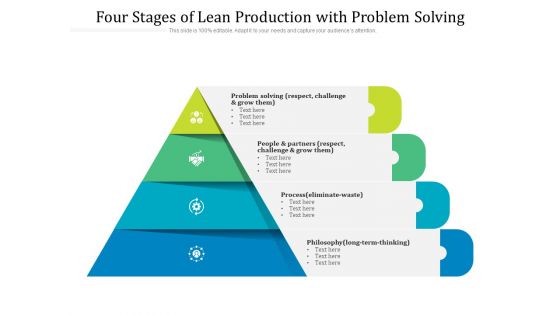 Four Stages Of Lean Production With Problem Solving Ppt PowerPoint Presentation Gallery Infographics PDF