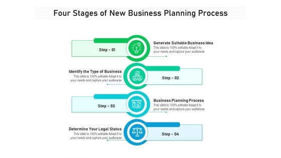 Four Stages Of New Business Planning Process Ppt PowerPoint Presentation Gallery Structure PDF