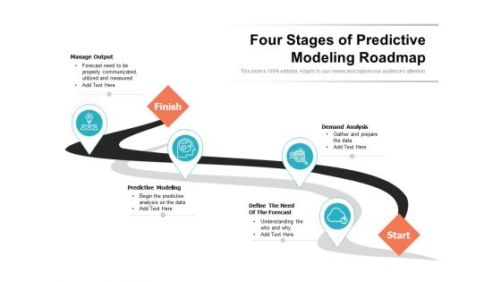 Four Stages Of Predictive Modeling Roadmap Ppt PowerPoint Presentation Gallery Objects PDF