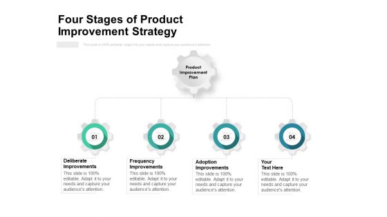 Four Stages Of Product Improvement Strategy Ppt PowerPoint Presentation Portfolio Design Templates PDF