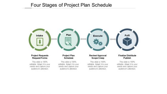 Four Stages Of Project Plan Schedule Ppt PowerPoint Presentation Icon Diagrams PDF