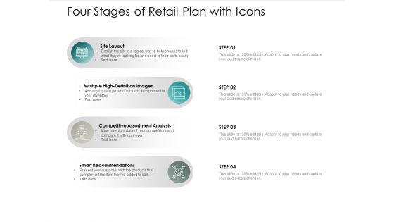 Four Stages Of Retail Plan With Icons Ppt PowerPoint Presentation Show Good