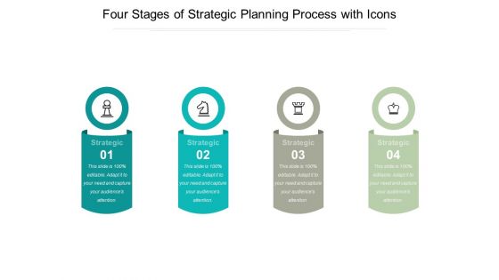 Four Stages Of Strategic Planning Process With Icons Ppt PowerPoint Presentation Summary Background Images