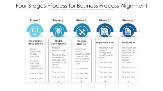 Four Stages Process For Business Process Alignment Ppt PowerPoint Presentation File Tips PDF