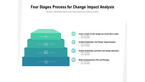 Four Stages Process For Change Impact Analysis Ppt PowerPoint Presentation Infographic Template Rules PDF