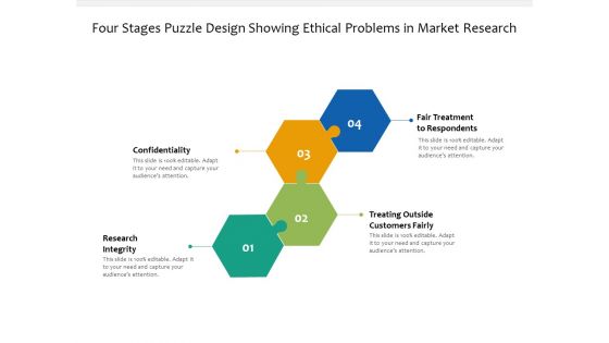 Four Stages Puzzle Design Showing Ethical Problems In Market Research Ppt Powerpoint Presentation Infographic Template Design Inspiration Pdf