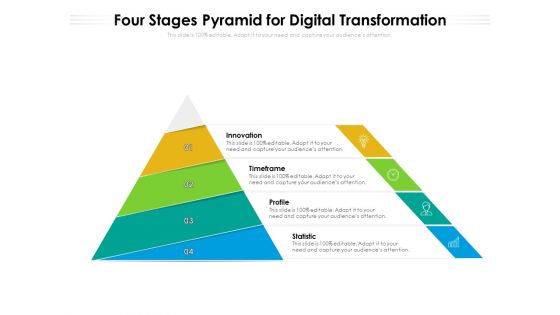 Four Stages Pyramid For Digital Transformation Ppt PowerPoint Presentation File Model PDF