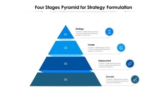 Four Stages Pyramid For Strategy Formulation Ppt PowerPoint Presentation Gallery Portrait PDF