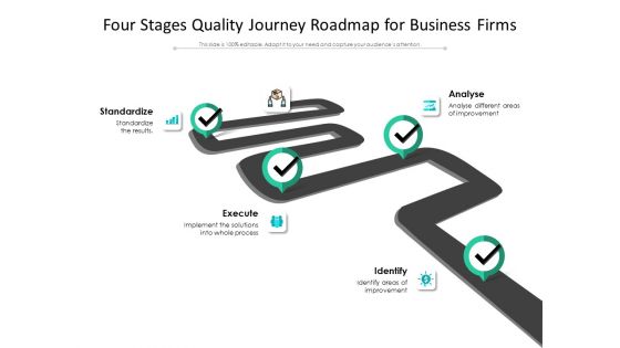 Four Stages Quality Journey Roadmap For Business Firms Ppt PowerPoint Presentation Icon Graphic Images PDF