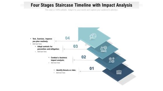 Four Stages Staircase Timeline With Impact Analysis Ppt PowerPoint Presentation Gallery Structure PDF