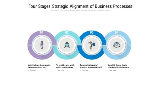 Four Stages Strategic Alignment Of Business Processes Ppt PowerPoint Presentation Model Templates