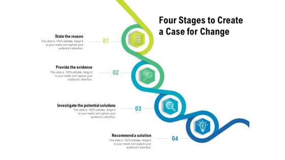 Four Stages To Create A Case For Change Ppt PowerPoint Presentation File Inspiration PDF